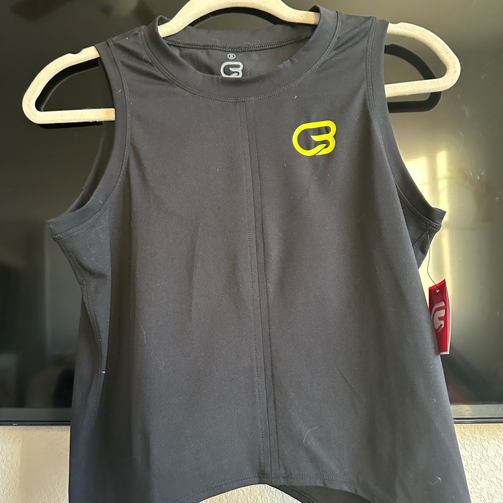 High Neck Black Tank Top